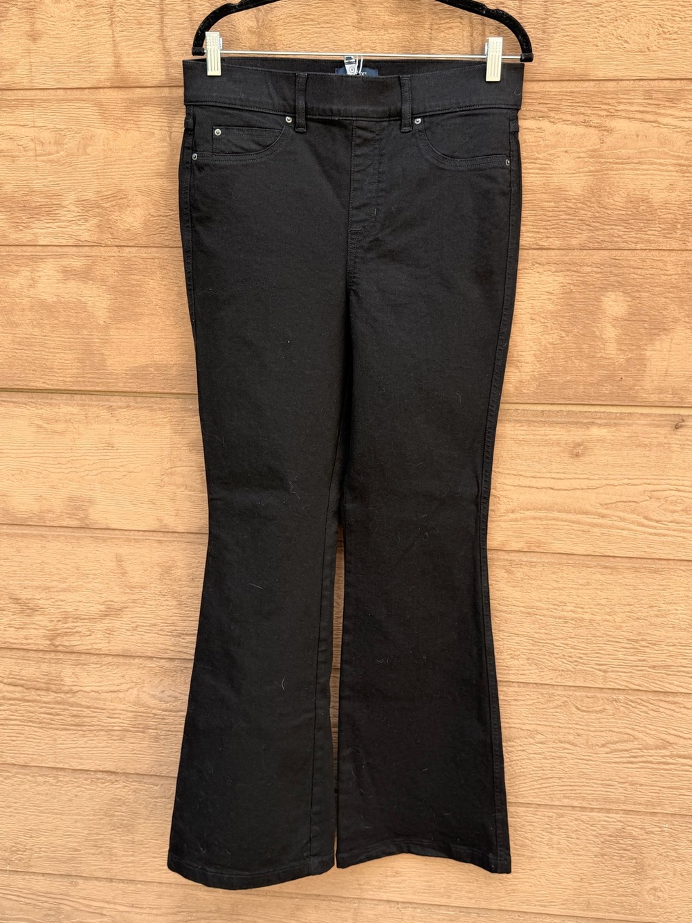 SPANX Black Flare Jeans - Sleek Stretch Wide Leg